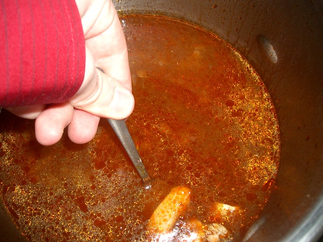 Paprikash Before straining, you should get a nice dark color